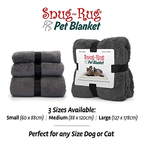 Snug Rug Mantas de lujo para mascotas – Manta de forro polar Sherpa suave y cálida – Manta lavable para sofá cama de coche (grande 127 x 178 cm, gris pizarra)