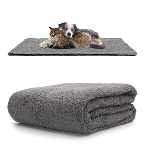 Snug Rug Mantas de lujo para mascotas – Manta de forro polar Sherpa suave y cálida – Manta lavable para sofá cama de coche (grande 127 x 178 cm, gris pizarra)