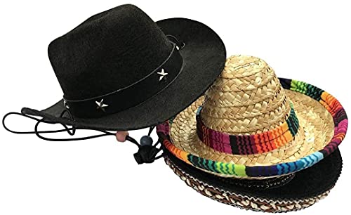 Sombrero de Vaquero para Perro, Accesorio de Disfraz de Mascota para Perros, Gatos, Disfraz de Vacaciones, Mascotas (Negro)