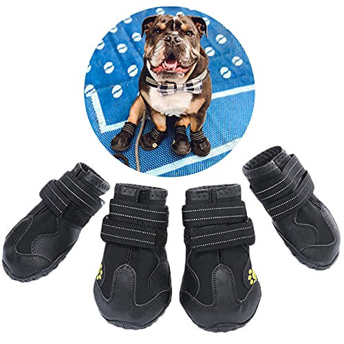 Sonernt Thicken Fleece Warm Dog Shoes for Snow, Paw Protection Anticongelante Antideslizante Botas de Invierno de Suela Blanda para Perros pequeños Teddy Bichon Frise Pomeranian (6)