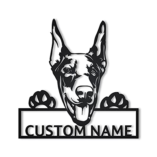 SOULSIS Personalizado Doberman Dog de Madera Sign Art | Letrero de de Madera Personalizado para Perros Doberman | Regalos Divertidos del Perro del Doberman | Regalo de Perro | Animal Personalizado