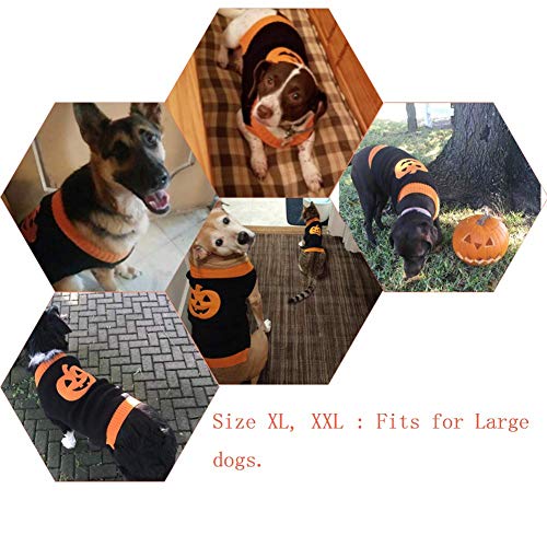 Suéter de perro de calabaza para mascotas suéteres de Halloween fiesta de vacaciones para gato y cachorro