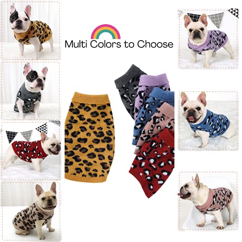 Suéter para perro pequeño para gatos, chihuahua, ropa de bulldog para perros, celdas medianas, grandes, gatos, cachorros, leopardo, rosa, M