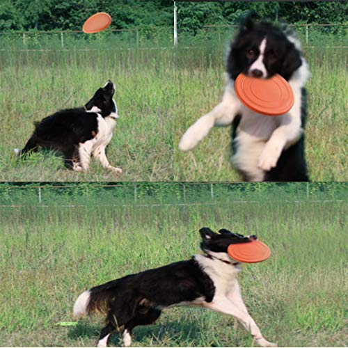 SUQ 7Pcs Frisbee para Cachorros, 17.8cm Disco de Caucho, Flying Saucer, Juguete Perro Flyer, Vivifying Dog Flying Disc de Salud, para Entrenamiento de Perros, Perros Juguetes de Entrenamiento