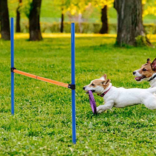 TANKE Perro Agility Jump-Plastic Al Aire Libre Desmontable Mascotas Perros Agility Jump Hurdle Bar Equipo de Juegos Ejercicio Juguete 36,4 oz