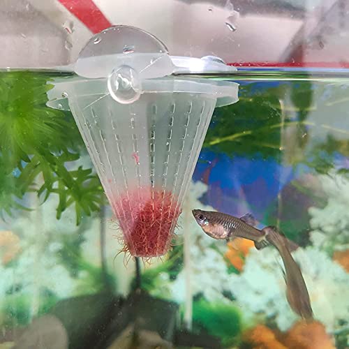 Taza de alimentación de gusano rojo Comedero para peces con gusano Alimentador de cono de acuario Evite que los alimentos vivos se esparzan en el acuario o se coman después de hundirse hasta el fondo.