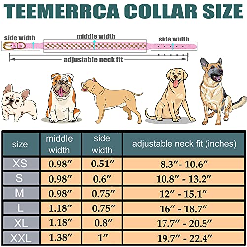 teemerryca Collar de cuero negro para perro con puntas doradas para niños pequeños, medianos y grandes, Pit Bulldog, mantiene al perro seguro de agarrar por perros enormes, XXL (19.7 a 22.6 pulgadas)