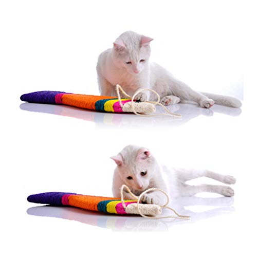 TEHAUX Cojín rascador para gatos, juguete en forma de pez para gatos, arañazos en el suelo, alfombra para gatos y arañazos, tablas para animales (colores aleatorios)