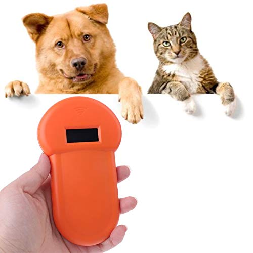 Tenglang Escáner de identificación de Mascotas, Lector Digital con Chip Animal, Microchip Recargable USB, identificación de Mano, aplicación General para Gatos y Perros
