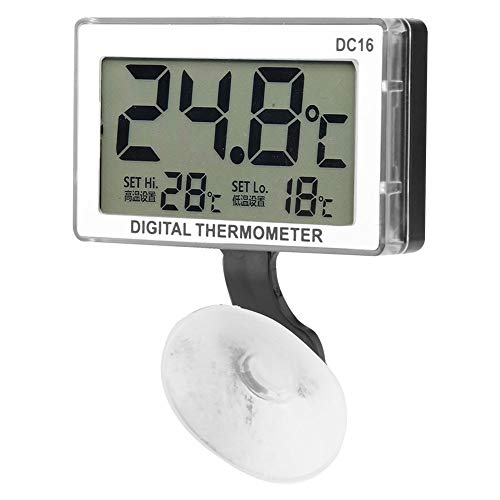 Termómetro digital, DC16 LCD digital para acuario, termómetro de temperatura impermeable, para pecera, humidificadores, invernadero, jardín, sótano, nevera, armario