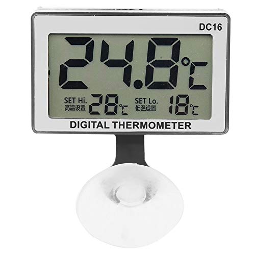 Termómetro digital, DC16 LCD digital para acuario, termómetro de temperatura impermeable, para pecera, humidificadores, invernadero, jardín, sótano, nevera, armario