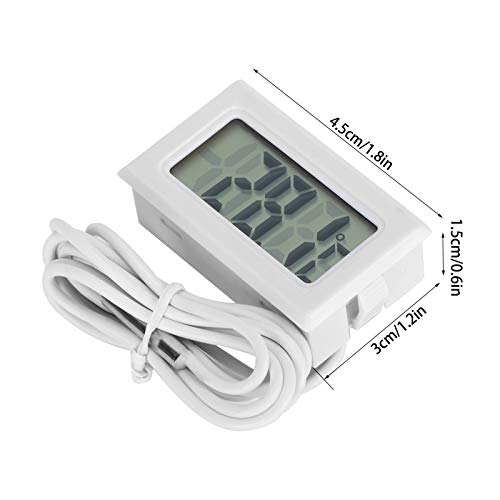 Termómetro para pecera, medidor de temperatura para pecera blanca, impermeable, portátil, digital, doméstico, pequeño con sonda para acuario para pecera