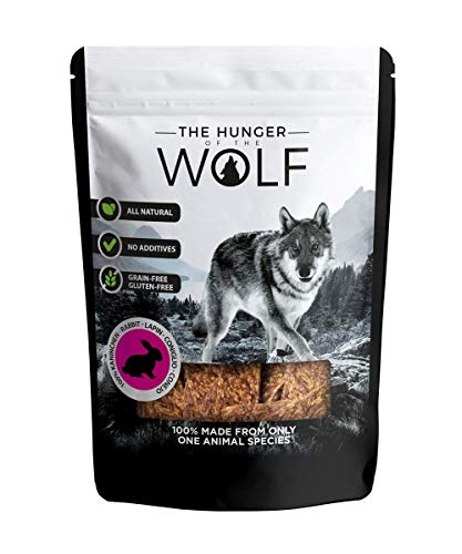 The Hunger of The Wolf - Snack de carne de conejo para perros, 200 g