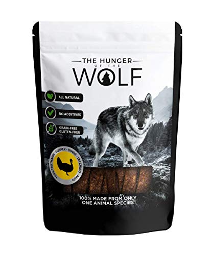 The Hunger of The Wolf - Snack de carne de pavo para perros, 200 g