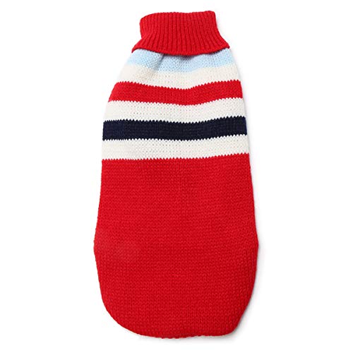 Tianhaik suéter para Perros para Perros Grandes medianos y pequeños Prendas de Punto de Lana de Invierno Ropa de Abrigo Abrigo a Rayas para Navidad