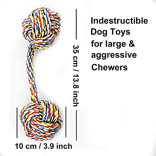 TINGERIA® Juguetes para perros grandes, juego de 3 piezas para masticar indestructibles, juguetes interactivos para perros fuertes masticar