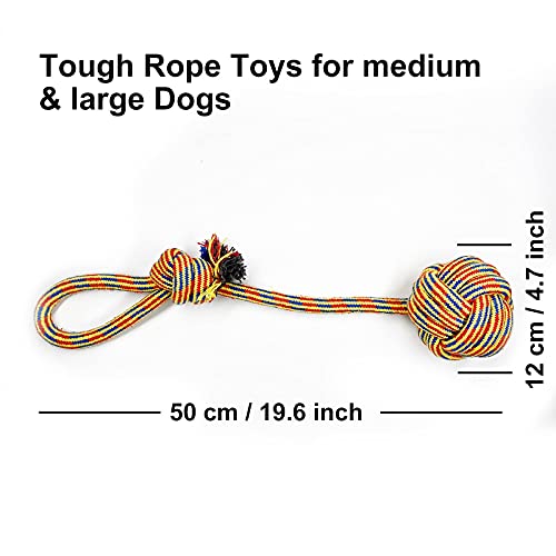 TINGERIA® Juguetes para perros grandes, juego de 3 piezas para masticar indestructibles, juguetes interactivos para perros fuertes masticar