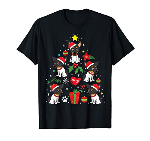 Toy Fox Terrier Perro de Árbol de Navidad Regalo divertido Camiseta