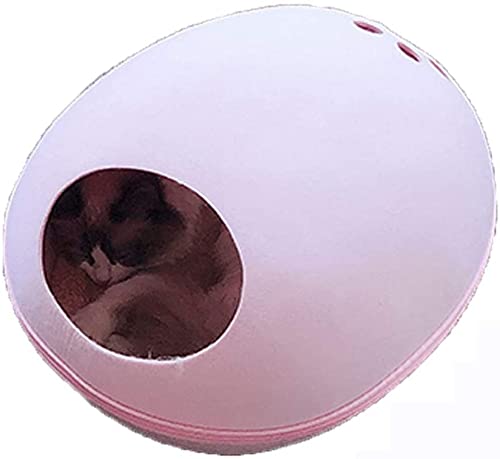 TREEECFCST Cama De Perro Cama Gato Camas Perros Cama para Gatos Dog Bed Sofá para Mascotas Cómodo Nido para Dormir Forma de Huevo Creativa Cueva para Mascotas 1103(Color:Pink;Size:Large)