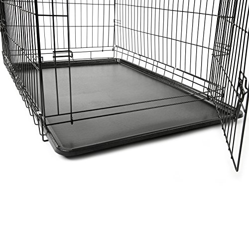 TRESKO Transportín para Perros con 2 Puertas | Jaula de Transporte Metálica para Mascotas | Caja Plegable con Bandeja Extraíble (XXL - 120 x 75 x 81 cm)