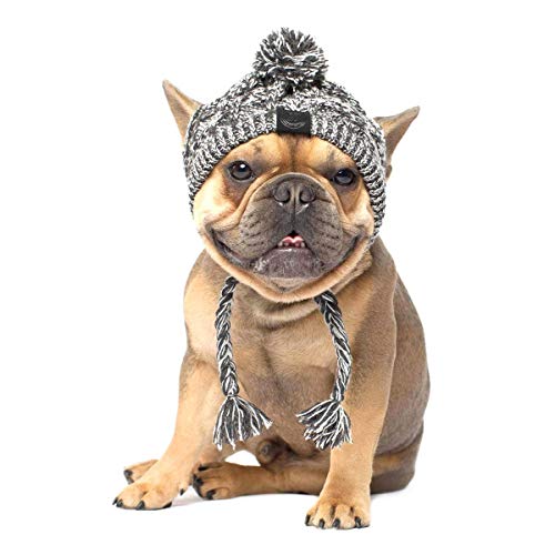 Triamisus Sombrero para Perros Sombreros para Mascotas Perros Gorro cálido de Invierno Gorro de Lana para Perros a Prueba de Viento Accesorios para Perros Disfraz de Cachorros para Perros - Gris S