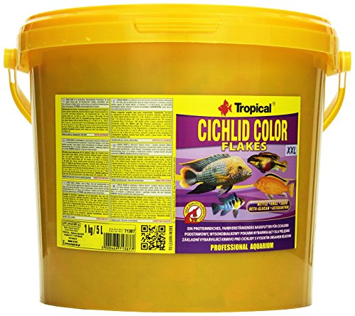 Tropical Cichlid Color Flakes - Pienso de Copos de Nieve con Beta-glucano, 1 Unidad (5 l)