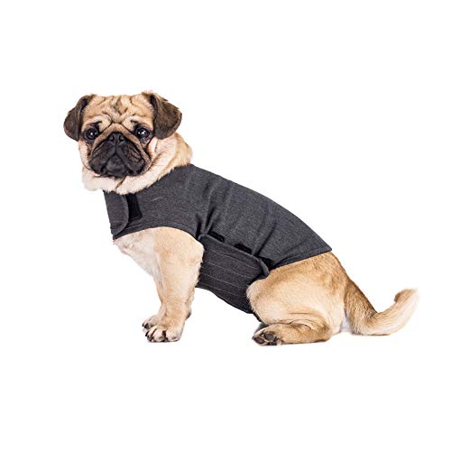 TT.WALK Abrigo de alivio de la ansiedad para perro, chaleco suave para la ansiedad del perro Jakcet, cómodas camisas de trueno para perros (gris oscuro, M)