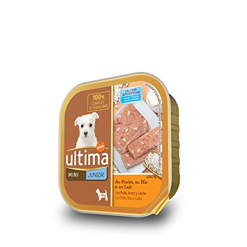 ULTIMA alimento para perros junior con pollo, arroz y leche tarrina 150 gr