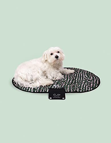 United Pets Lazy Dog Mat – Cama portátil para Perros, Plegable, para Restaurante y de Viaje, Alfombrilla Ligera, Verde y Rosa, Talla única