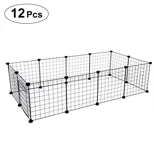 Valla de metal para perros, cercado para pequeños animales domésticos de alambre de acero, 35 x 75 x 140 cm