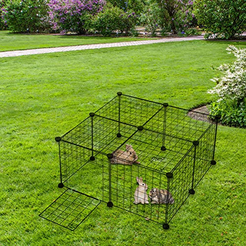Valla de metal para perros, cercado para pequeños animales domésticos de alambre de acero, 35 x 75 x 140 cm