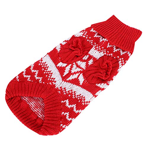 Venta Loca Suéter para Mascotas, Suéter Rojo de Navidad para Mascotas con Copo de Nieve, Encantador para Perros domésticos