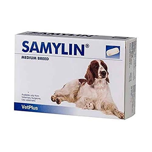 VetPlus Samylin Medianas Envase con 30 Comprimidos de Complementos para Sistema Digestivo