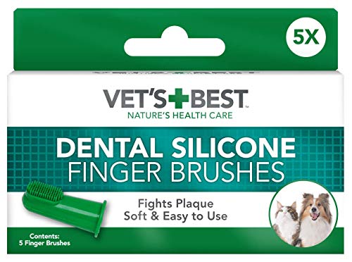 Vet's Best Cepillos de dedo de Silicona para Perros Y Cachorros - Paquete de 5