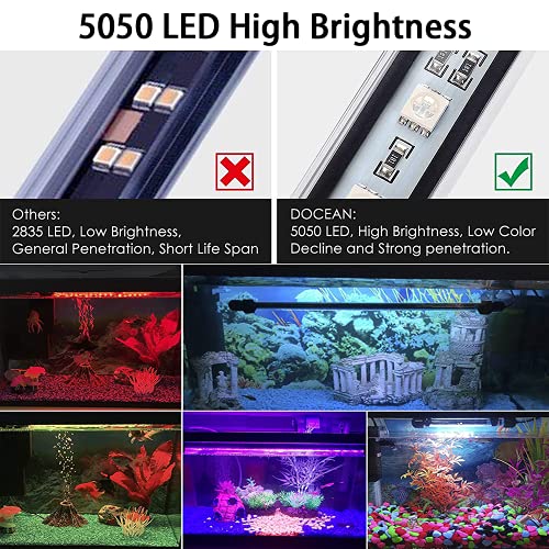 Viilich Luz LED Sumergible,lámpara subacuática con mando a distancia,iluminación impermeable para acuario,RGB sumergible para tanque de peces,temporizador de encendido/apagado automático,62 cm