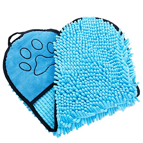 Vin Beauty Toalla absorbente de lujo, 62 x 23 cm, microfibra extra grande de secado rápido para mascotas con bolsillos de mano, toalla para mascotas para perros y gatos, lavable a máquina