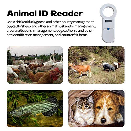 VISLONE Lector para Mascotas, Lector de Microchip para Perros ISO11784 / 5 Lector de identificación de Mascotas para Animales, Escáner de chips de mano USB para perro Gato Caballo