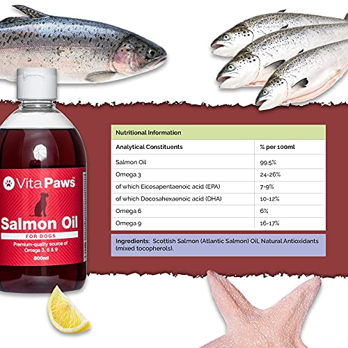 VitaPaws Aceite de salmón para Perros Piel y Pelaje - Bote de 500 ml - Simply Suplements