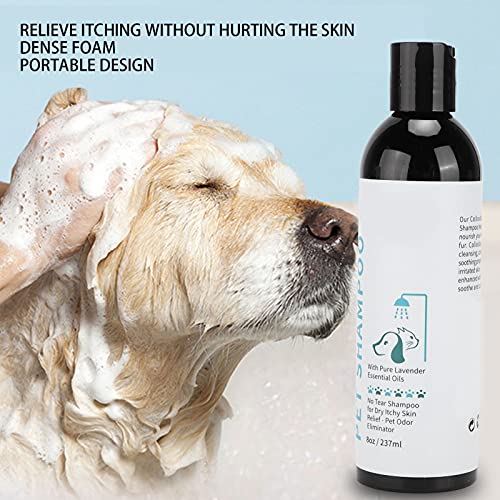 Voluxe Champú refrescante para mascotas con olor refrescante, limpiador líquido para pelo de mascotas, antipicor, portátil, para perros y gatos