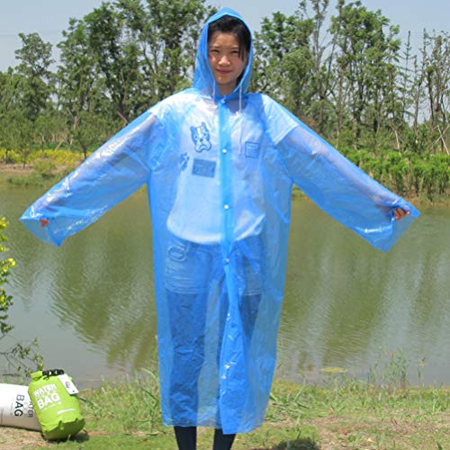VORCOOL Chubasquero desechable con capucha y mangas de emergencia lluvia viento capa desgaste para hombres mujeres color al azar estilo 1