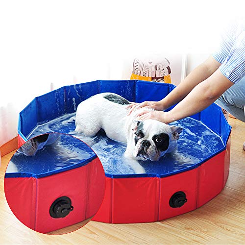 Weehey Cubierta de Salida de Agua para Piscina Plegable para baño de Mascotas Piscina Plegable para Perros Piscina para bañera para Mascotas