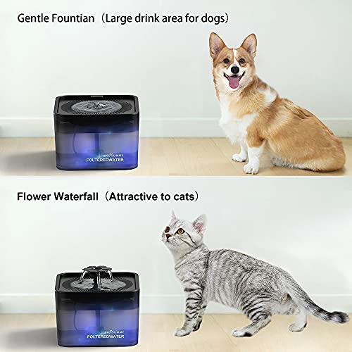 WEGOLIMME Bebedero Gatos | Perro 3L Automático Fuente para Gatos y Perros con 5 Filtros de Carbón Activado, Silencioso Súper, Inteligente LED Dispensador de Agua para Mascotas