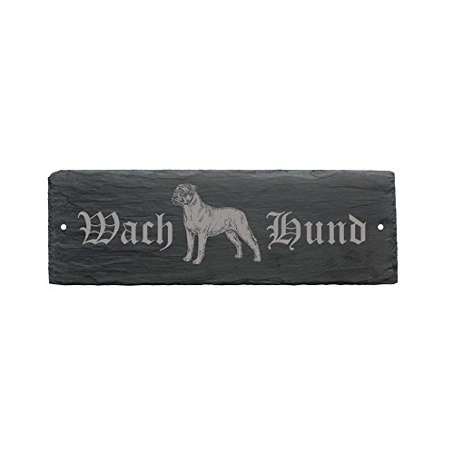 wetterfestes Cartel « Wachhund Bull Mastiff » placa perro Puerta (22 x 8 cm – Perro Dog