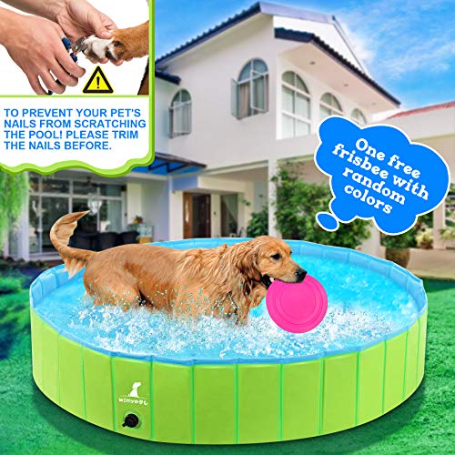Wimypet Piscina Mascotas, Piscina Perros, Bañera Plegable para Niños/Perros/Gatos, Plegable Piscina de Baño al Aire Libre - Verde (120 x 30CM)