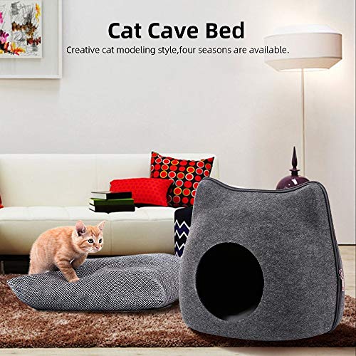 WMPRTT Gato Cueva de Mascotas Cama Cueva de Gato para Gatos Gatitos Mascotas, Casa para Gatos Interior, Cama para Gatos/Perros Pequeños/Animal Doméstico para 10 kg Dentro de Gato (Brown)