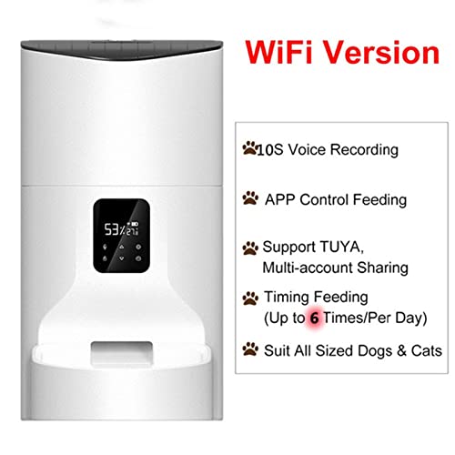 WUBAILI Alimentador Automático Inteligente para Gatos De 9L, Alimentador Inteligente para Mascotas con Control De Aplicación Y Cámara HD De Gran Angular Y Visión Nocturna,WiFi Version