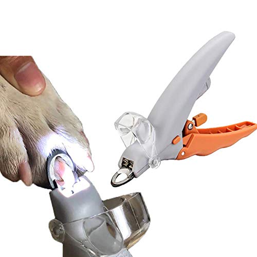 WXG1 LED para Mascotas Cortauñas - Perro Gato Clavo de la Amoladora, con Dispositivo de protección y Lupa 5X, Limpieza y Pulido Belleza Garras uñas, Adecuado para Cachorros Gatitos