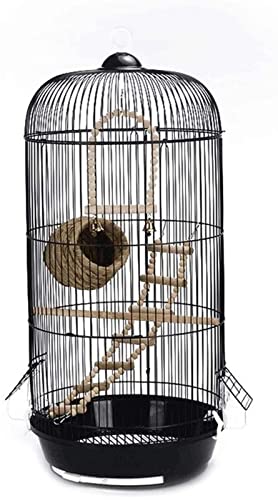 WZLYHD Jaula para Pájaro Clásico Lujo Cúpula Redonda Aves Caged Parakeet Pájaro Salvaje Sparrow Pájaro Canarias Pájaro Jaula Altura 74cm (Negro) Jaula de Aves/Nest Box Birdhouse Birds