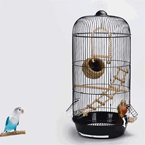 WZLYHD Jaula para Pájaro Clásico Lujo Cúpula Redonda Aves Caged Parakeet Pájaro Salvaje Sparrow Pájaro Canarias Pájaro Jaula Altura 74cm (Negro) Jaula de Aves/Nest Box Birdhouse Birds