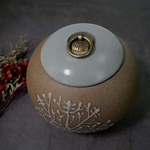 XFD Urnas Medianas de cerámica para Cenizas humanas, pequeño Recuerdo de cremación, urna Decorativa para enterrar funerario para Adultos y Hombres, Mujeres, Gato, Perro